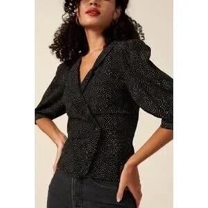 Rouje Louisette Blouse - 38 - black and white dot